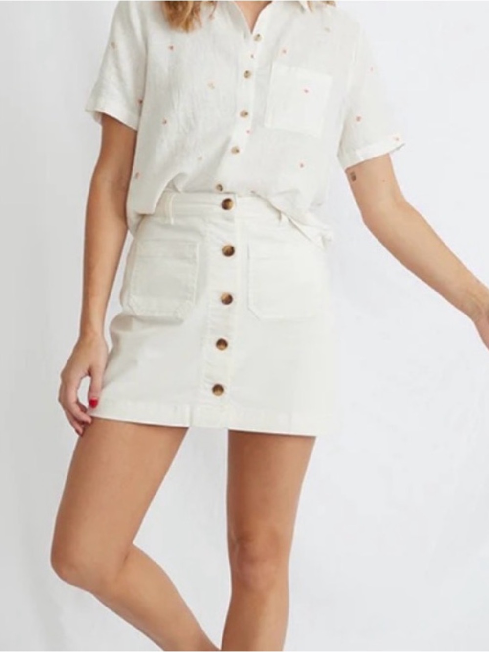 NWOT Marine Layer Shelby button up mini skirt